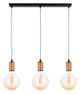 Lustr na lanku MIROS 3xE27/60W/230V černá/měděná