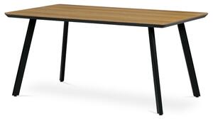 Jídelní stůl MILON dub/černá, 180x90 cm