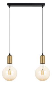 Lustr na lanku MIROS 2xE27/60W/230V černá/zlatá