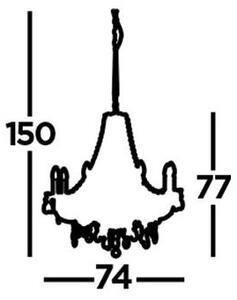 Searchlight 8888-8CL - Lustr na řetězu MARIE THERESE 8xE14/40W/230V