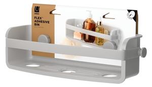 Šedá samodržící koupelnová polička z recyklovaného plastu Flex Adhesive – Umbra