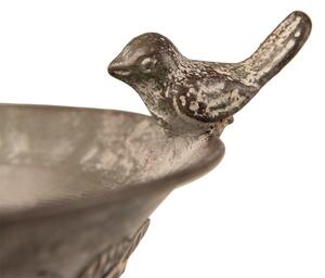 Hnědo-šedé kovové krmítko pro ptáčky – 20x17x12 cm