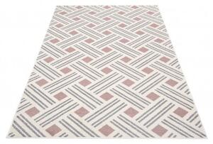 Makro Abra Kusový koberec moderní FIKA 78521 krémový růžový Rozměr: 120x170 cm