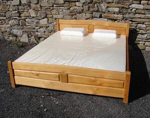 Via-nábytek Postel PEGAS masiv borovice Rozměry: 160 x 200, Povrchová úprava postele: Moření odstín ořech