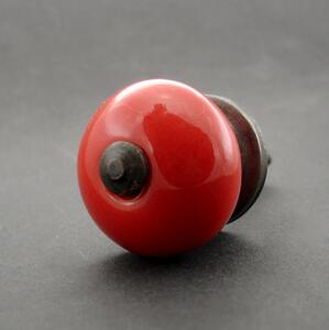 Keramická úchytka-Červená-MALÁ Barva kovu: antik tmavá