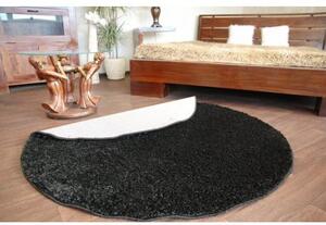 Makro Abra Kulatý koberec SHAGGY 5cm černý Rozměr: průměr 133 cm