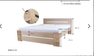Via-nábytek Postel EMA masiv buk Povrchová úprava postele: Buk (lakovaný), Rozmiry: 160 x 200