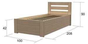 Via-nábytek Buková postel ATOS s úložným prostorem Povrchová úprava postele: Buk (lakovaný), Rozměry postele: 160 x 200