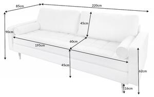Sofa Cozy 220cm Teddy bílá
