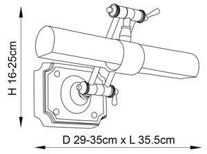 Endon 69832 - Obrazové svítidlo WINCHESTER 2xE14/6W/230V 35,5 cm mosaz
