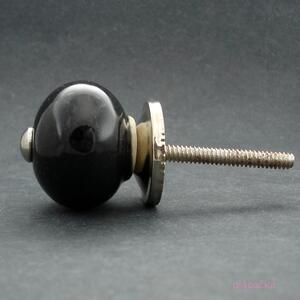 Keramická úchytka-Černá-MALÁ Barva kovu: antik světlá