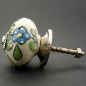 Keramická úchytka-Vodní květy Barva kovu: stříbrná