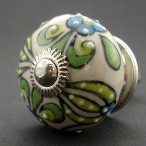 Keramická úchytka-Vodní květy Barva kovu: stříbrná