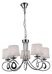 Lustr na řetězu ARNIKA 5xE14/40W/230V matný chrom/bílá
