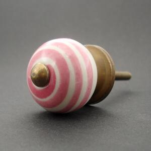 Keramická úchytka-Růžová spirála Barva kovu: stříbrná