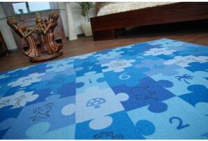 Balta Dětský kusový koberec PUZZLE modrý Rozměr: 100x100 cm