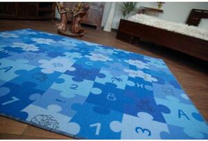 Balta Dětský kusový koberec PUZZLE modrý Rozměr: 100x200 cm