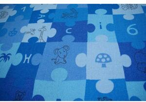Balta Dětský kusový koberec PUZZLE modrý Rozměr: 100x100 cm