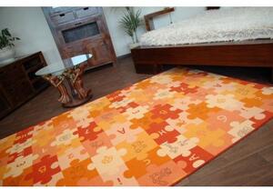 Balta Dětský kusový koberec PUZZLE oranžový Rozměr: 100x150 cm