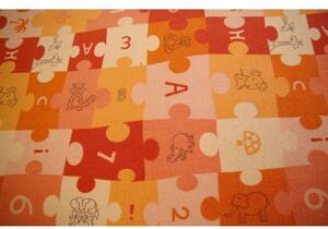 Balta Dětský kusový koberec PUZZLE oranžový Rozměr: 80x100 cm