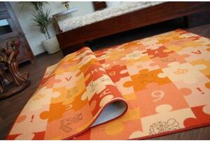 Balta Dětský kusový koberec PUZZLE oranžový Rozměr: 80x120 cm