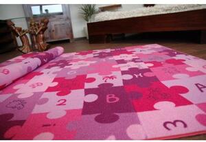 Balta Dětský kusový koberec PUZZLE fialový Rozměr: 300x300 cm