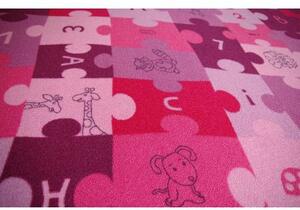 Balta Dětský kusový koberec PUZZLE fialový Rozměr: 100x100 cm