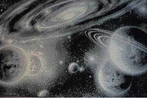 Balta Kusový koberec BCF FLASH 33455/190 - Planety vesmír šedý Rozměr: 160x225 cm