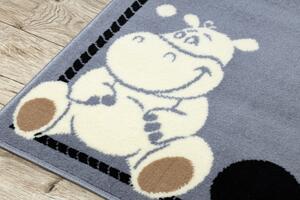 Balta Dětský kusový koberec BCF FLASH 3993 Hrošík šedý Rozměr: 200x300 cm