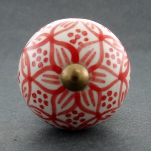 Nábytkový úchyt-Červený květ Barva kovu: stříbrná