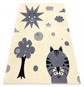 Balta Dětský kusový koberec BCF FLASH 3992 Slunce kočka strom krémový / šedý Rozměr: 160x220 cm