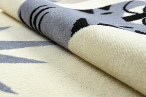 Balta Dětský kusový koberec BCF FLASH 3992 Slunce kočka strom krémový / šedý Rozměr: 200x300 cm