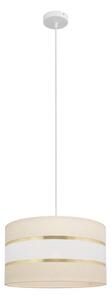 Lustr na lanku HELEN 1xE27/15W/230V pr. 35 cm krémová/zlatá