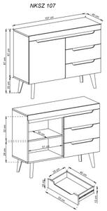 Komoda Nordi NKSZ107 Barva: Dub Artisan