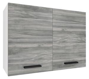 Kuchyňská skříňka Belini horní 80 cm šedý antracit Glamour Wood TOR SG80/2/WT/GW1/0/B1