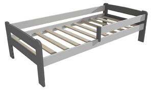 Vomaks Dětská postel se zábranou VMK009C KIDS Rozměr: 90 x 160 cm, Barva: barva šedá + bílá