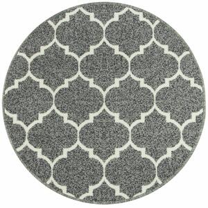 Makro Abra Kulatý koberec Clover pogumovaný šedý Rozměr: průměr 67 cm