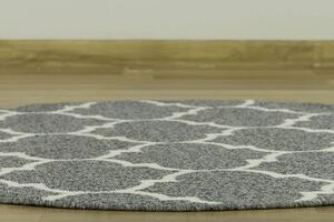 Makro Abra Kulatý koberec Clover pogumovaný šedý Rozměr: průměr 100 cm