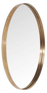 Kulaté zrcadlo s rámem v měděné barvě Kare Design Round Curve, ⌀ 100 cm