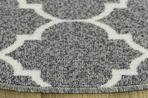 Makro Abra Kulatý koberec Clover pogumovaný šedý Rozměr: průměr 100 cm
