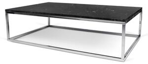 Konferenční stolek s chromovaným podnožím a černou mramorovou deskou TemaHome Prairie, 75 x 120 cm