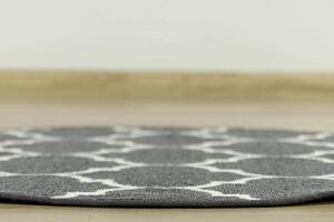 Makro Abra Kulatý koberec Clover pogumovaný tmavě šedý Rozměr: průměr 67 cm