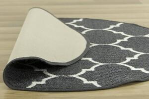 Makro Abra Kulatý koberec Clover pogumovaný tmavě šedý Rozměr: průměr 67 cm