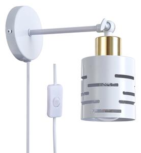 Nástěnné bodové svítidlo s vypínačem ELEN 1xE27/35W/230V bílá/zlatá