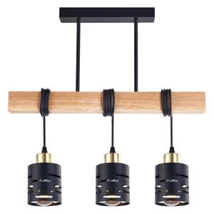 Lustr na lanku ELEN 3xE27/35W/230V černá/zlatá/hnědá