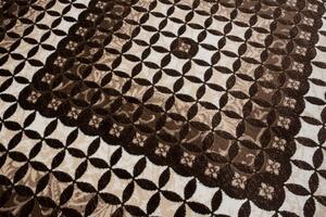 Makro Abra Moderní kusový koberec H017A TANGO tmavě hnědý Rozměr: 120x170 cm