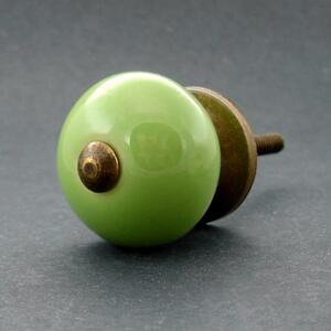 Keramická úchytka-Zelená-MALÁ Barva kovu: antik světlá