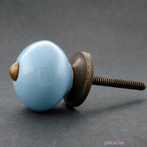 Keramická úchytka-Modrá MALÁ Barva kovu: antik světlá