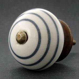 Keramická úchytka -Šedé proužky Barva kovu: antik světlá