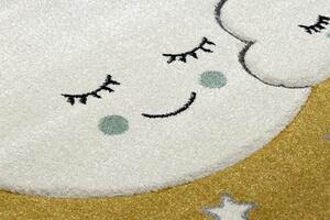 Makro Abra Dětský kusový koberec PETIT Měsíc Mráčky Hvězdičky žlutý Rozměr: 160x220 cm